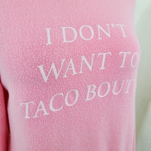Wildfox Baggy Beach Jumper Taco Talk Neon Pink Bbj Size Xs - Picture 5 of 8